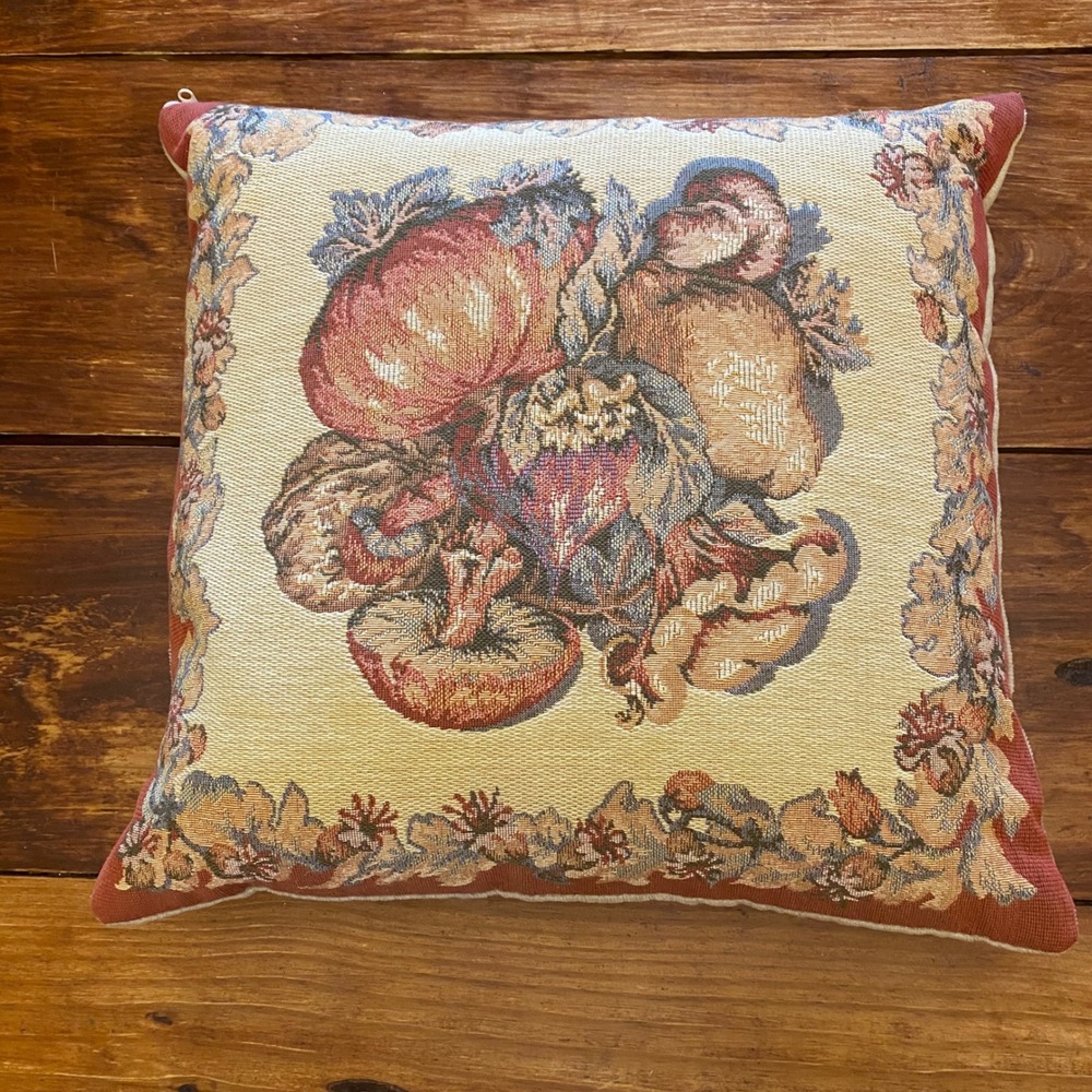 Vintage Custom Harvest Tapestry‎ Throw Pillow 18x18 Fall Farmhouse Decor Rustic